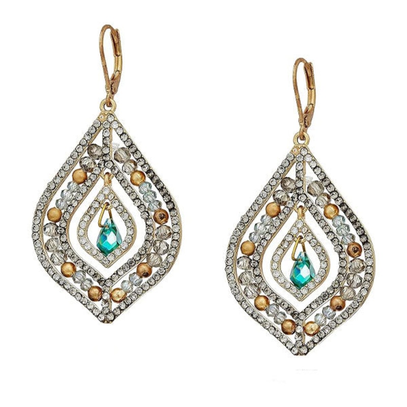 LONNA & LILLY JEWELRY 60477579 PIERCED EARRING Green Brass PIERCED EARRING