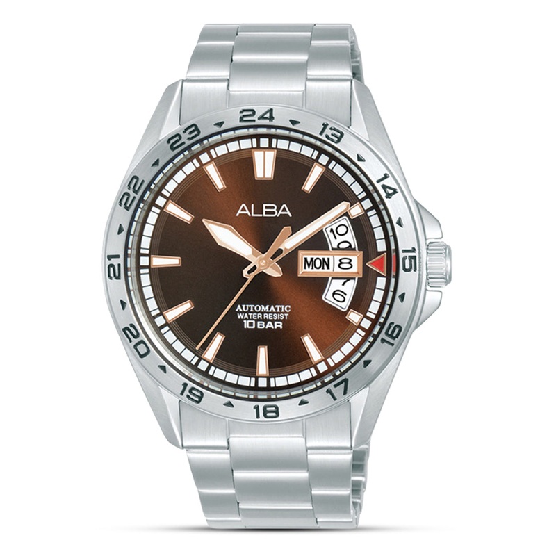 Alba Automatic Day Date Brown Dial Men's Watch | AL4473X