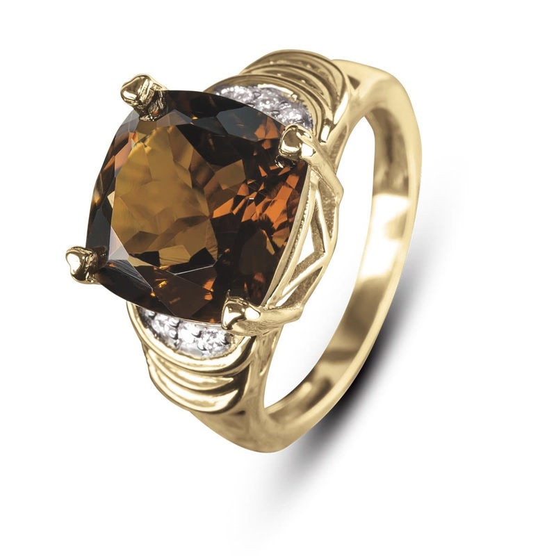 Cognac Quartz Ring 14