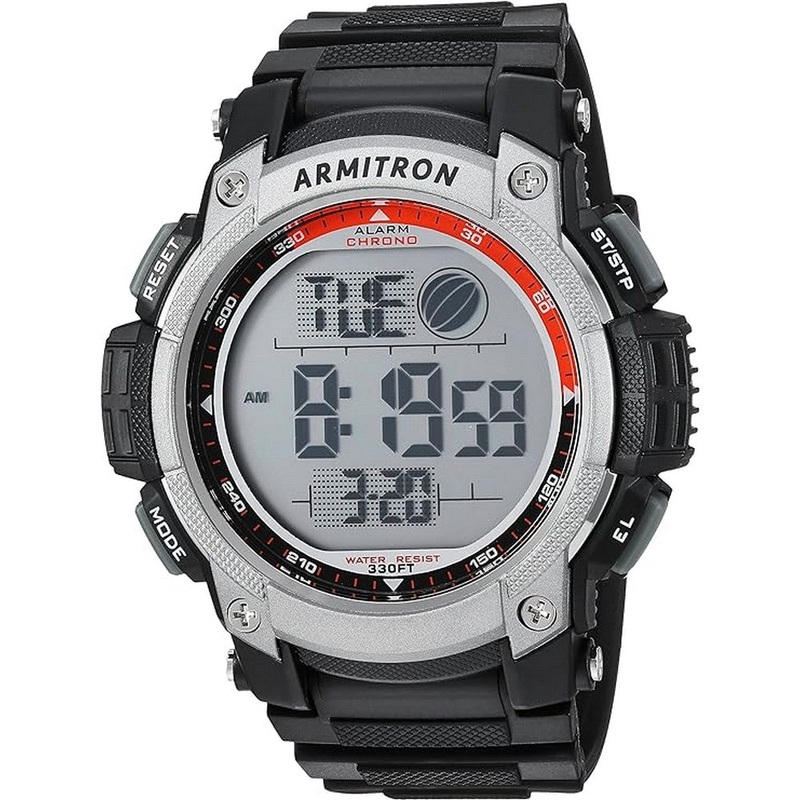 Armitron Sport Men's 40/8252BLK Black Digital Chronograph Watch 46.7 Black Resin