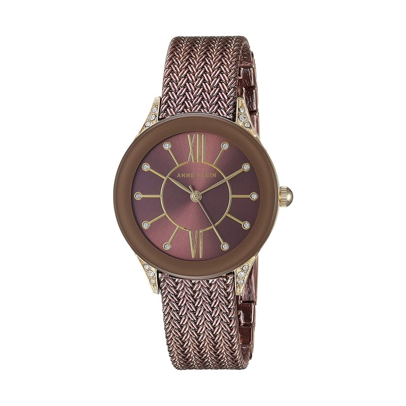 Anne Klein AK/2209BNTT Ladies Quartz Watch 30 Brown Stainless Steel