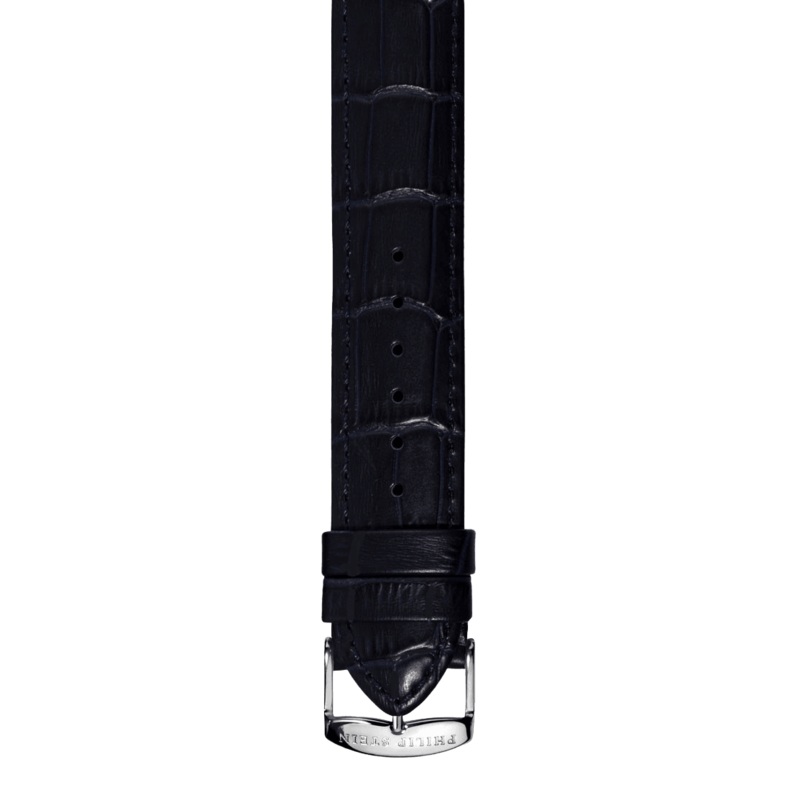 Black Calf Stitch Alligator Print Strap - Model 4-CSTAB