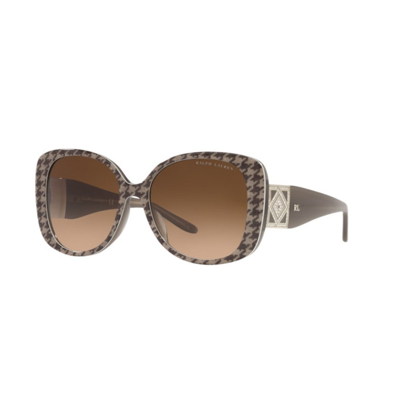 Ralph Lauren Women's Sunglasses Oversized Square Beige Houndstooth RL8196BU 599874