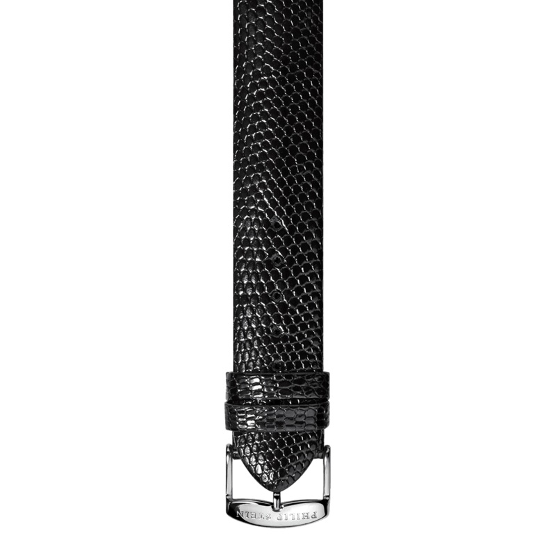 Black Calf Lizard Print Strap - Model 2-CZB