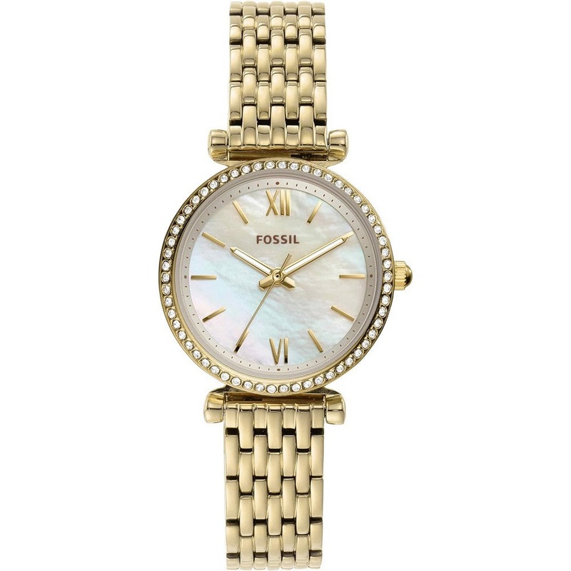 Fossil ES4735  Carlie Mini Women's Watch with Stainless Steel or Leather Band 28 White Stainless Steel