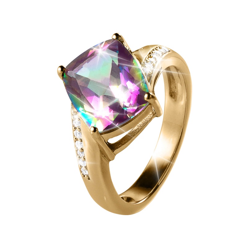 Rainbow Mystic Quartz Ring 5