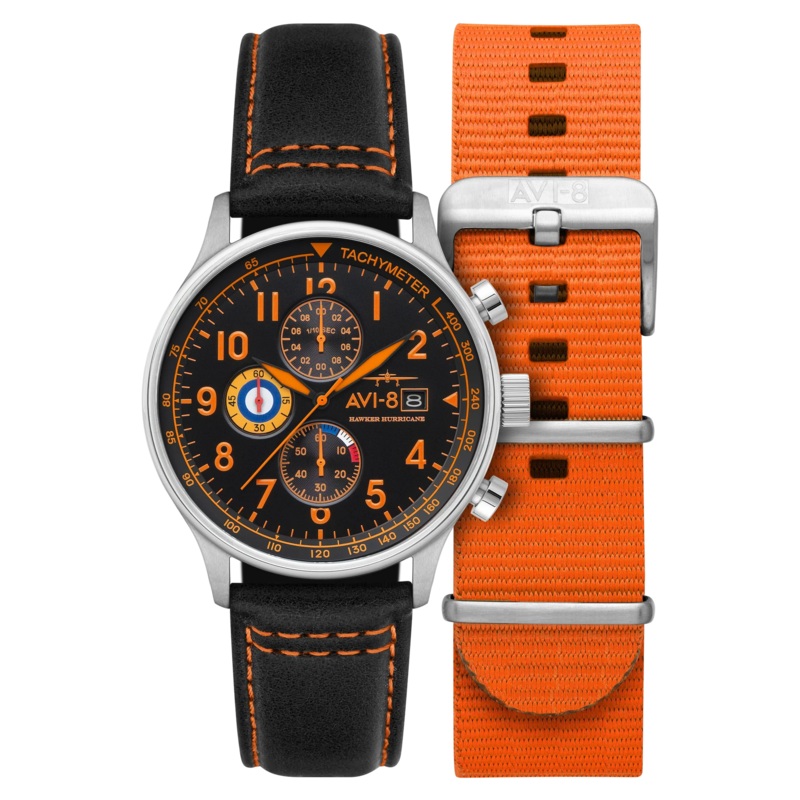 AVI-8 Hawker Hurricane Classic Chronograph Orange Watch AV-4011-0Y