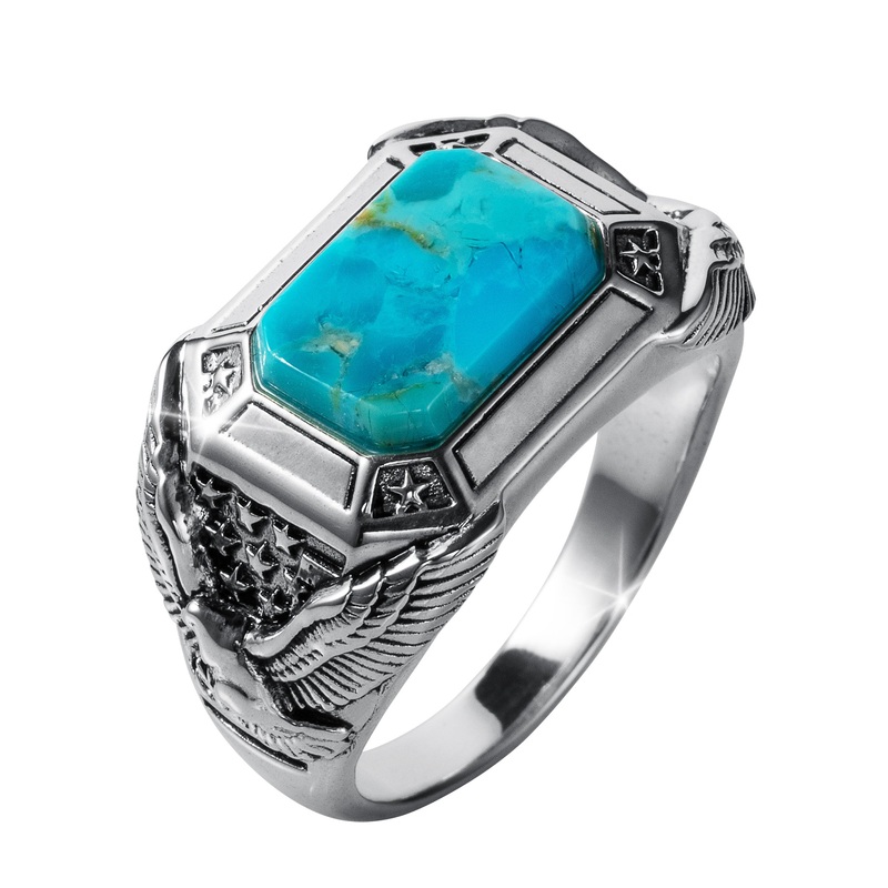 Desert Wings Turquoise Mens Ring 9