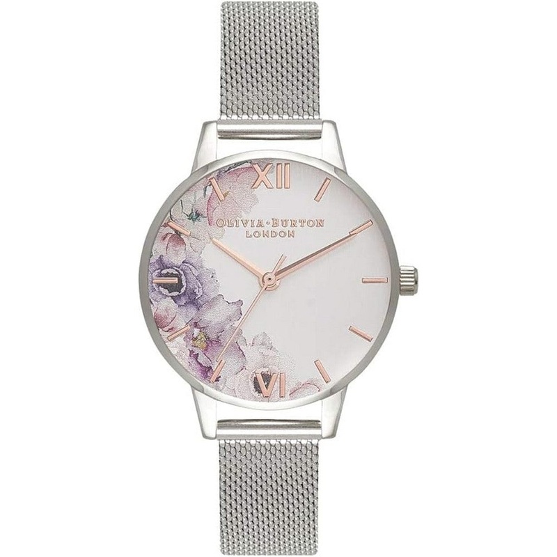 OLIVIA BURTON OB16PP37 Watercolour Floral White Dial Women's Watch 30 White Stainless Steel