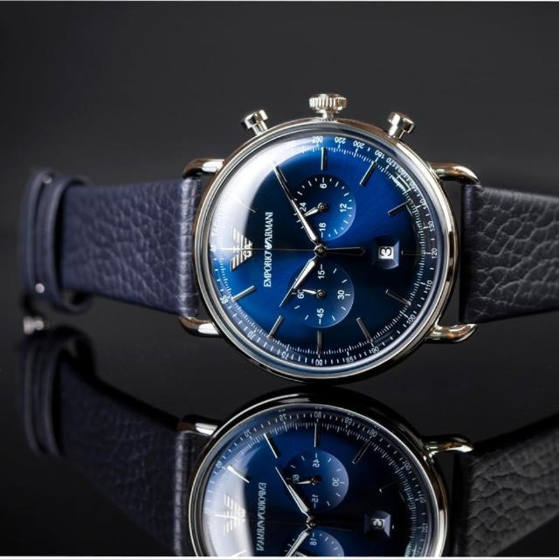 EMPORIO ARMANIAviator Chronograph Quartz Blue Dial Men's Watch AR11105