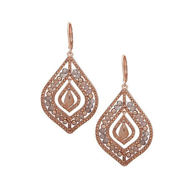 LONNA & LILLY JEWELRY 60499583 PIERCED EARRING MEDIUM RED Brass PIERCED EARRING