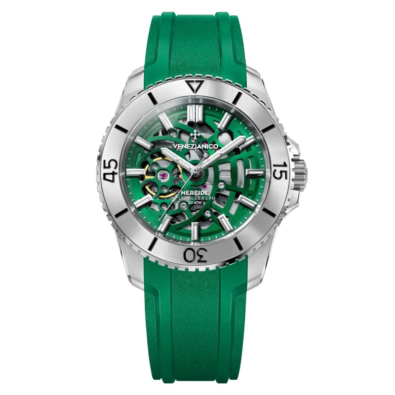 Venezianico Automatic Watch Nereide UltraLeggero 42 Skeleton Green 3921507