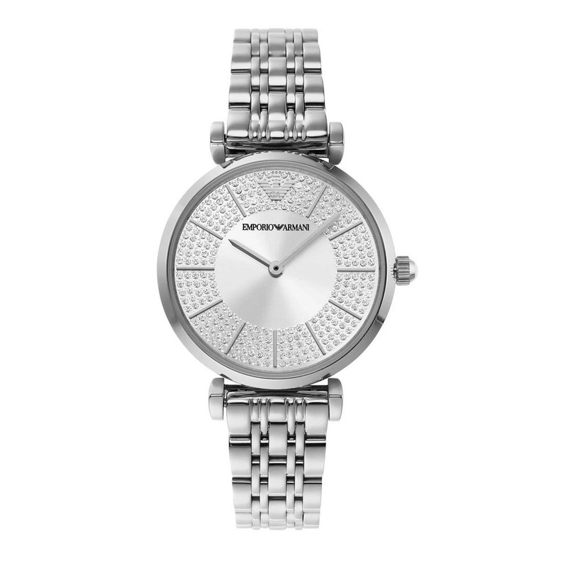 Emporio Armani AR11445 Watch 43 mm Blue Stainless steel case, leather strap