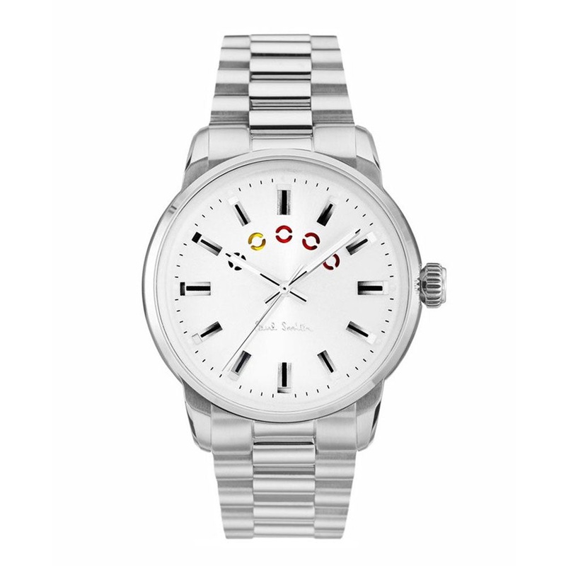 PAUL SMITH P10025 Analogue Analog White Dial Men's Watch 43 White Stainless Steel