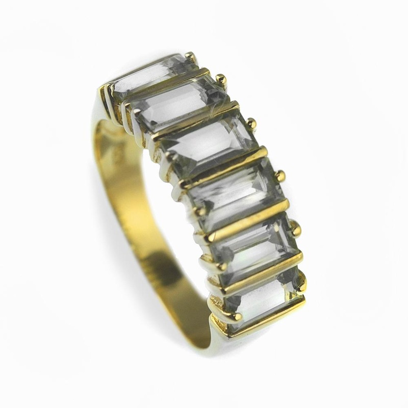 Peridot Baguette Clear Ring 5