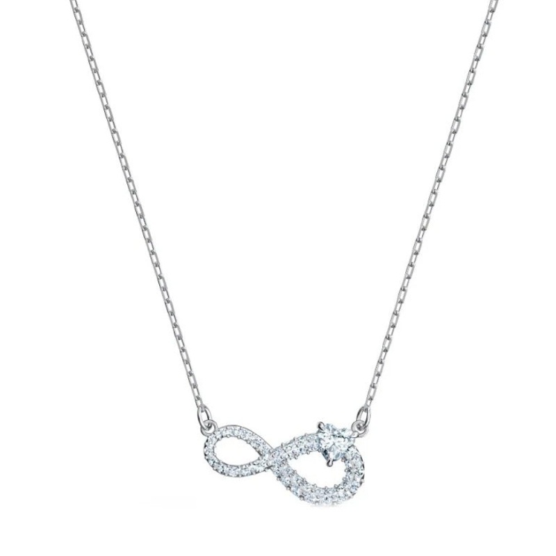 Swarovski Infinity Necklace White Rhodium Plated 5538102