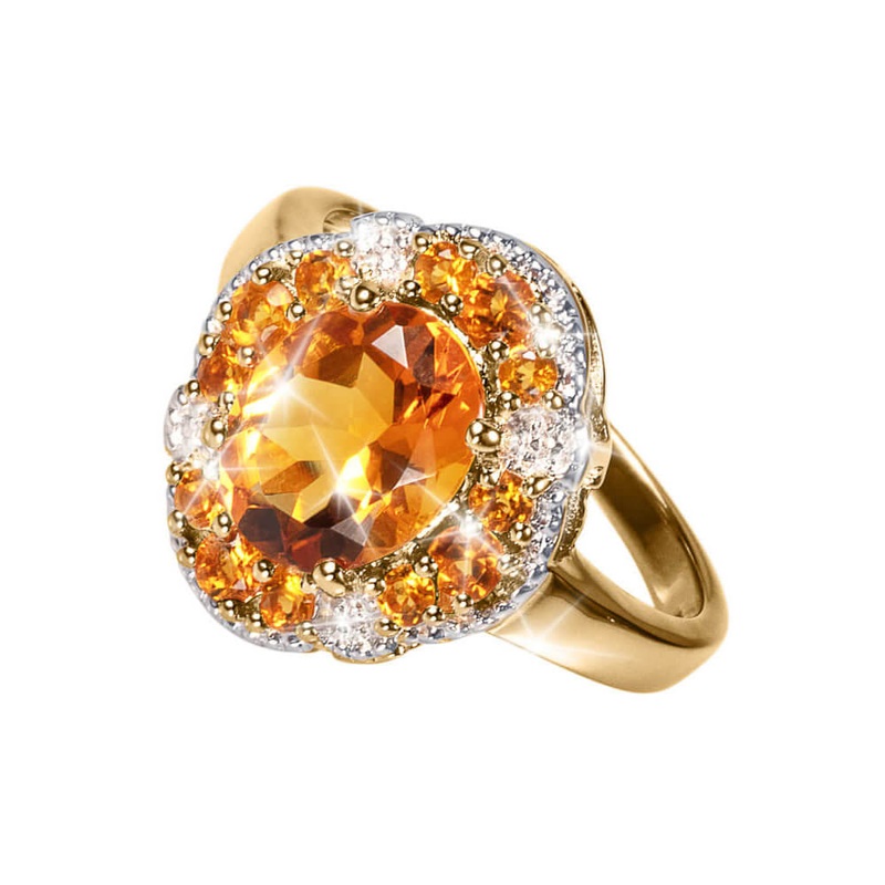 Sunset Madeira Citrine Ladies Ring 10