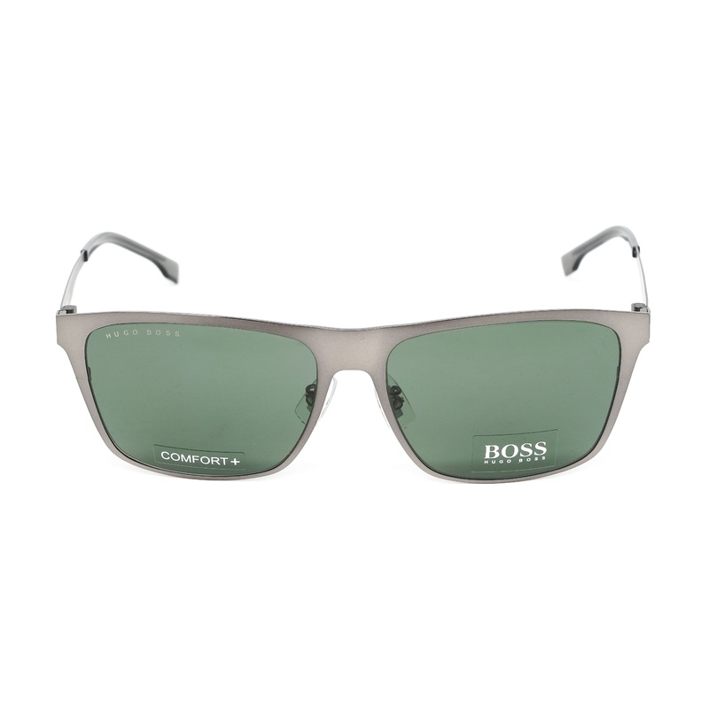 Boss by BOSS Men's Sunglasses Classic Square Ruthenium/Green 1410/F/S R80/QT
