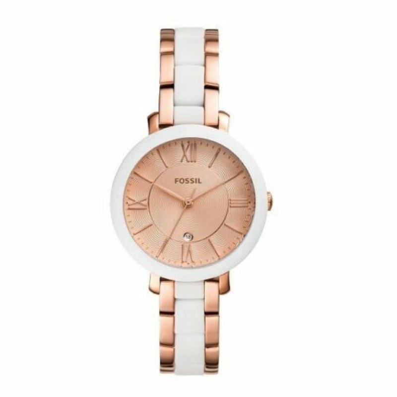 Fossil ES4588 Jacqueline Three Hand Date Gold Tone Stainless Steel Watch ES4588 36 Gold Stainless Steel