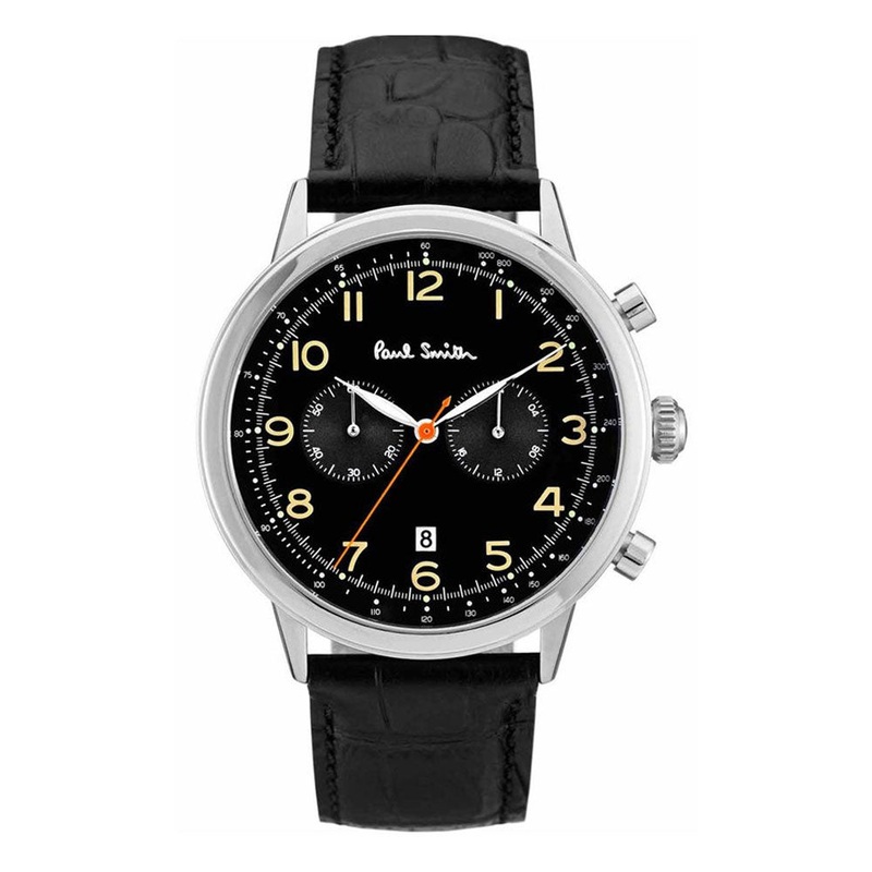 PAUL SMITH P10011 Precision Chronograph Black Dial Men's Watch 42 Black Stainless Steel
