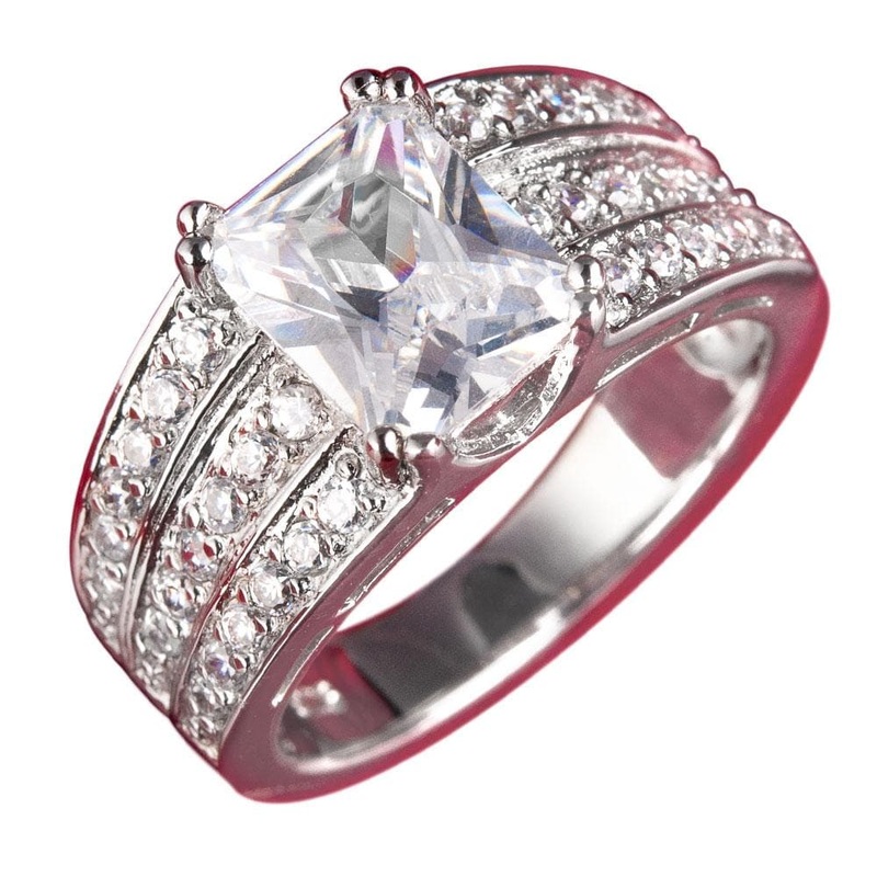 Princess Ring Rhodium 5