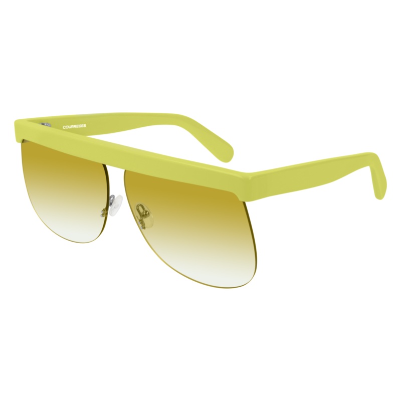 Courrges Women's Sunglasses Oversized Flat Top Yellow CL1901-003 66