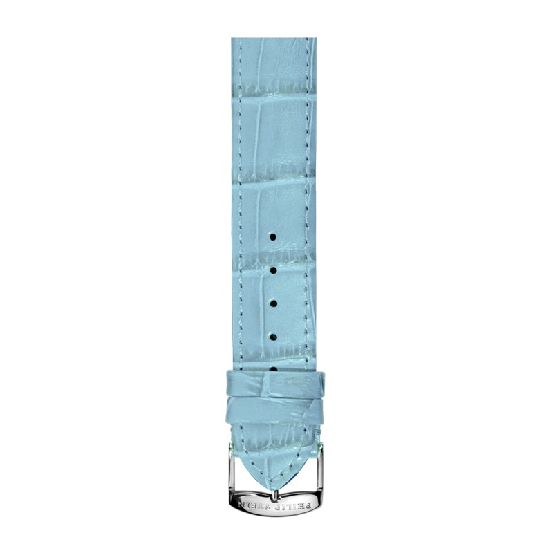 Sky Blue Stitch Alligator Print Strap - Model 2-CSTASBL
