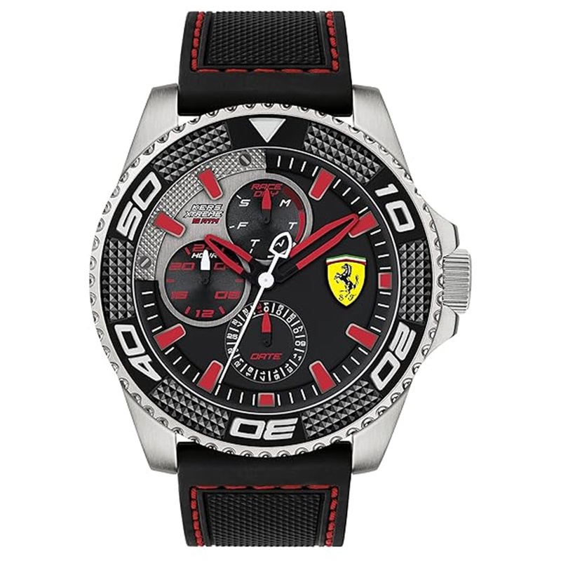SCUDERIA Ferrari 0830467 Kers Xtreme Black Men's Watch 48 Black Silicone