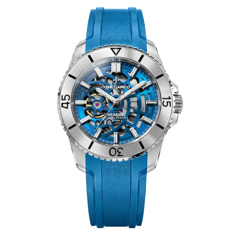 Venezianico Automatic Watch Nereide UltraLeggero 42 Skeleton Aqua 3921506
