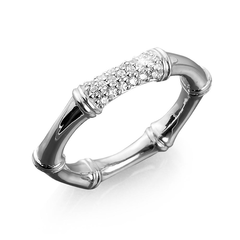 Bamboo Rhodium Ring 5