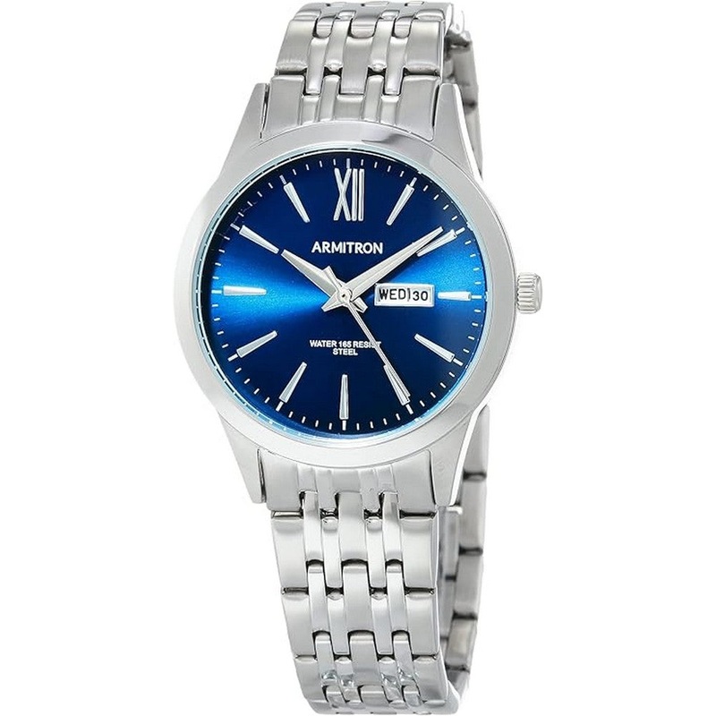 Armitron 75/5836NVSV Day/Date Function Bracelet Women's Watch 32 Blue Metal