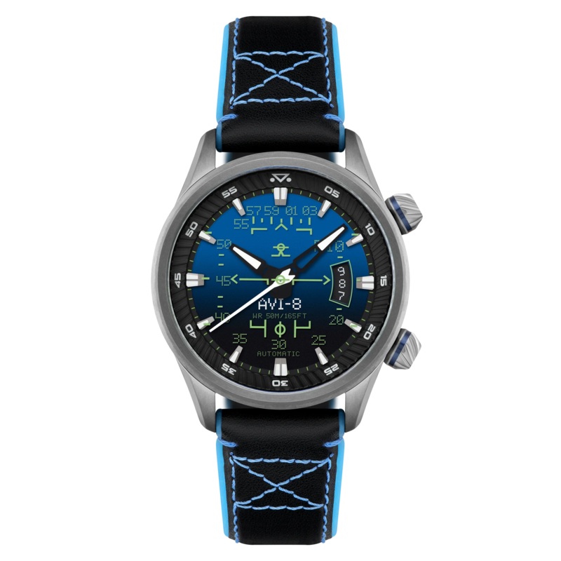 AVI-8 Hawker Harrier HUD Men's Gradient Blue Automatic Watch AV-4117-01
