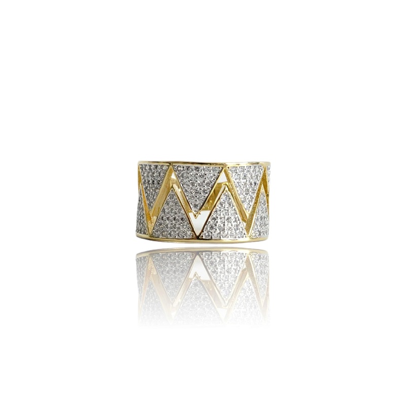 Big Daddy Bling Diamond Shape Gold Ring 8
