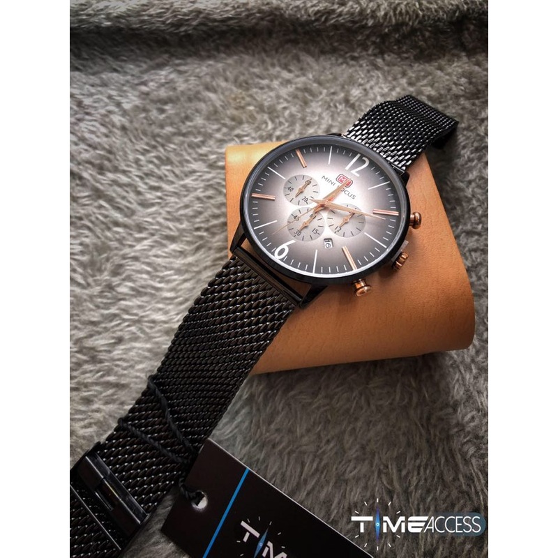 mini focus black mash chain chronograph