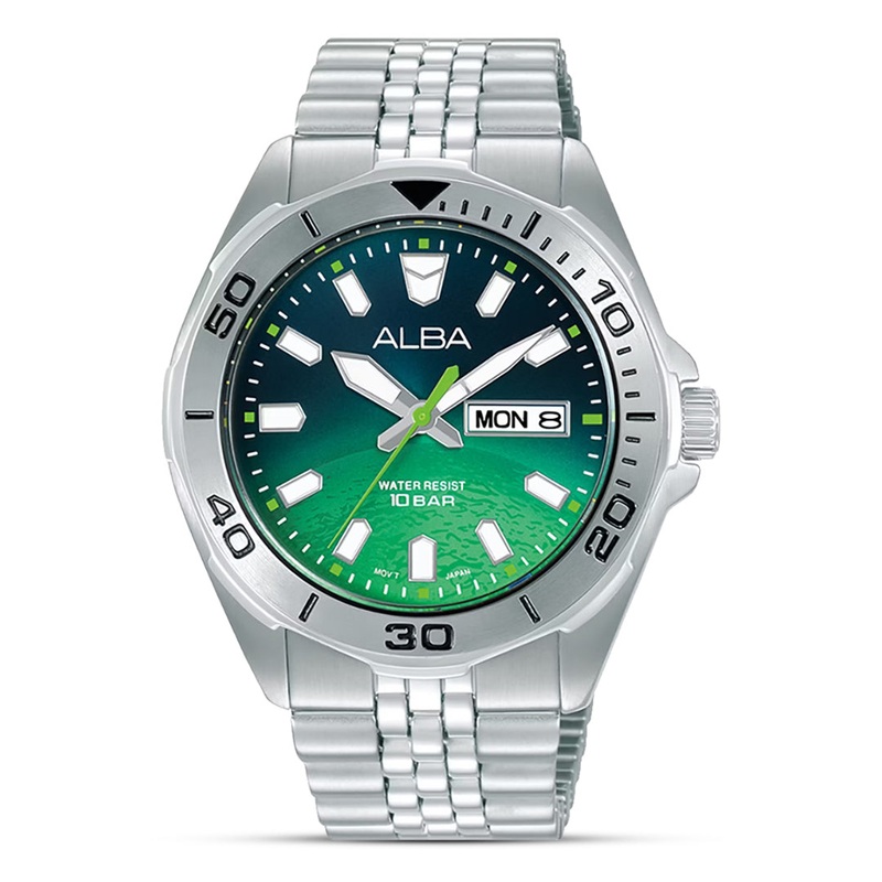 ALBA Sportive Earth Green Gradation Dial Men's Watch | AV3579X