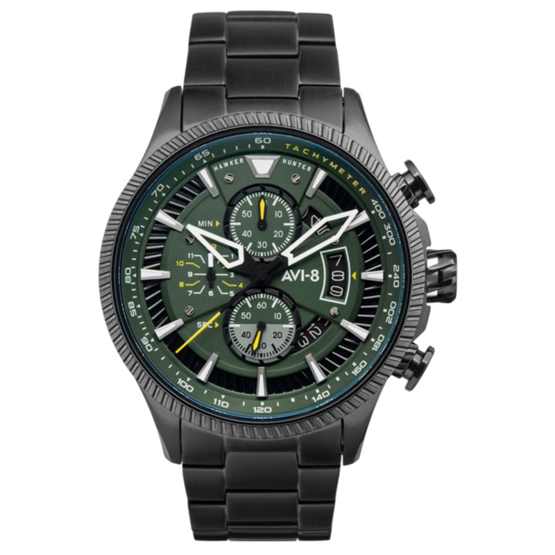 AVI-8 Men's Black Hawker Hunter Chronograph Watch AV-4064-11