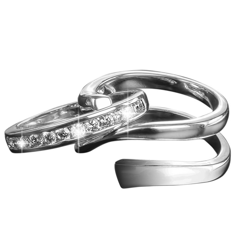 Twister Rhodium Ring 5