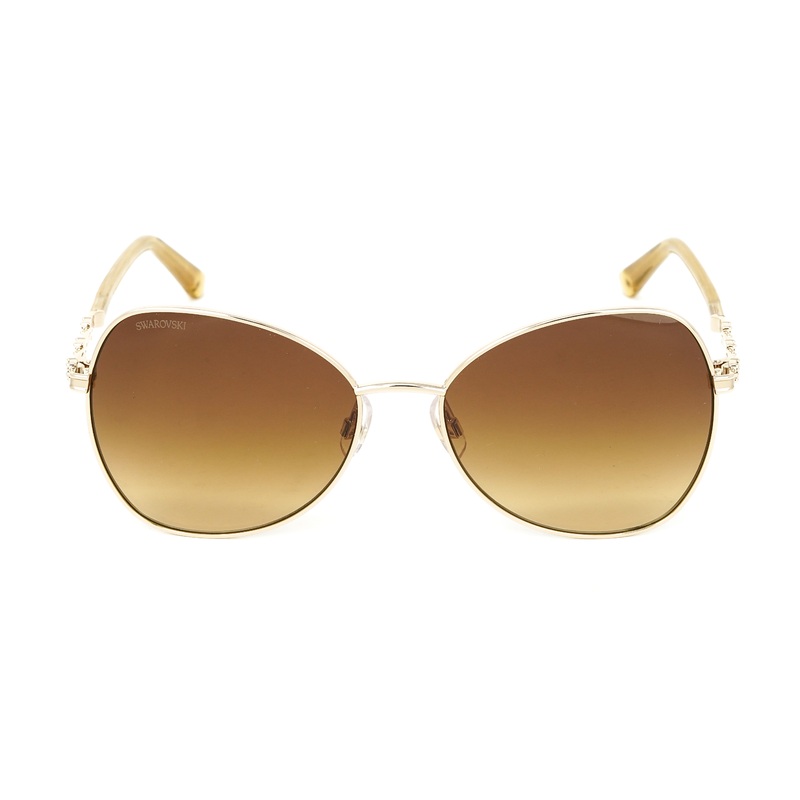 Swarovski Women's Sunglasses Butterfly Pilot Gold Brown SK0290/S 30F