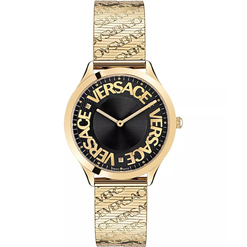 Versace Ladies Watch Logo Halo Gold Milanese Bracelet VE2O00522
