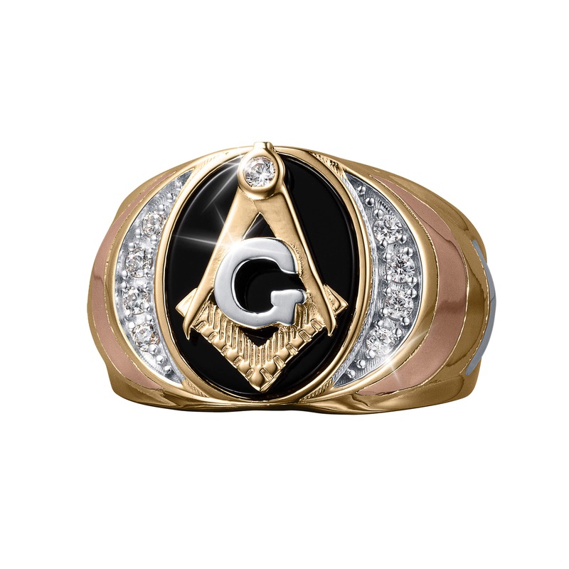 Onyx Brotherhood Freemason Men's Ring 11