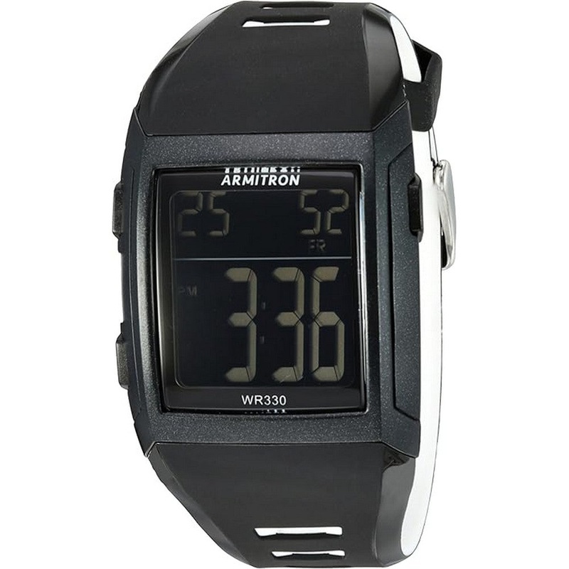 Armitron 40/8261BLK Sport Digital Chronograph Strap Men's Watch 37 Black Resin