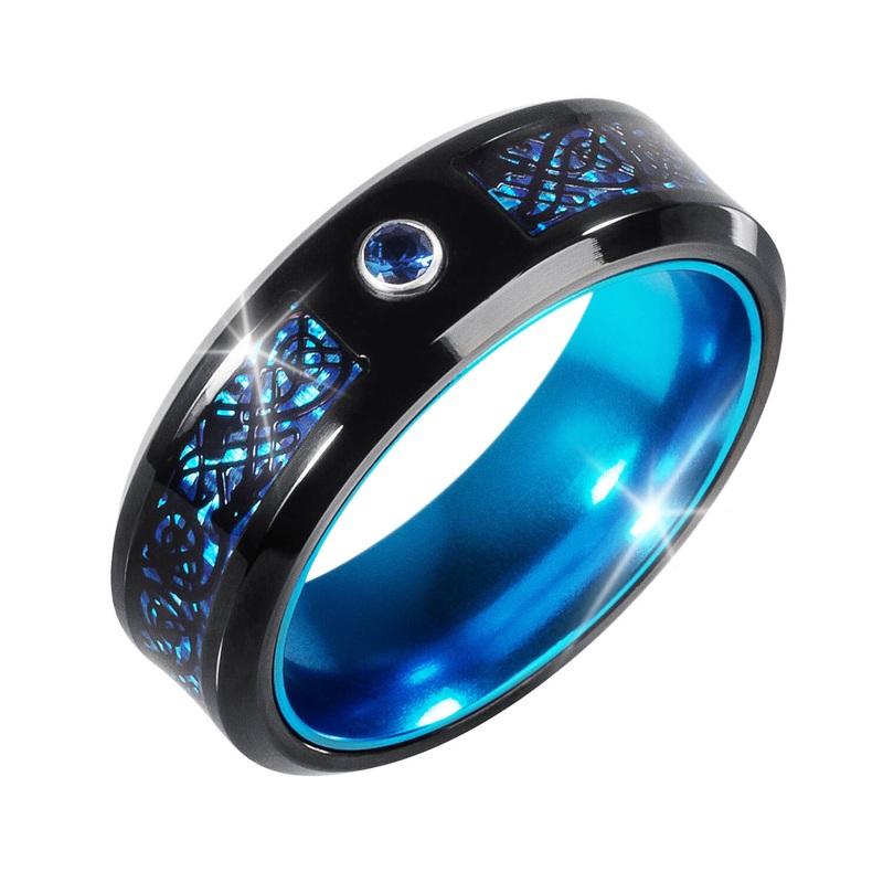 Blaze Blue Band Men's Ring 9