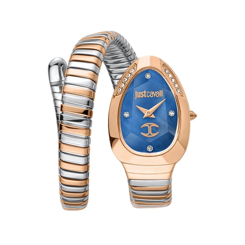 Just Cavalli Signature Snake Blue Dial Ladies Watch | JC1L229M0085
