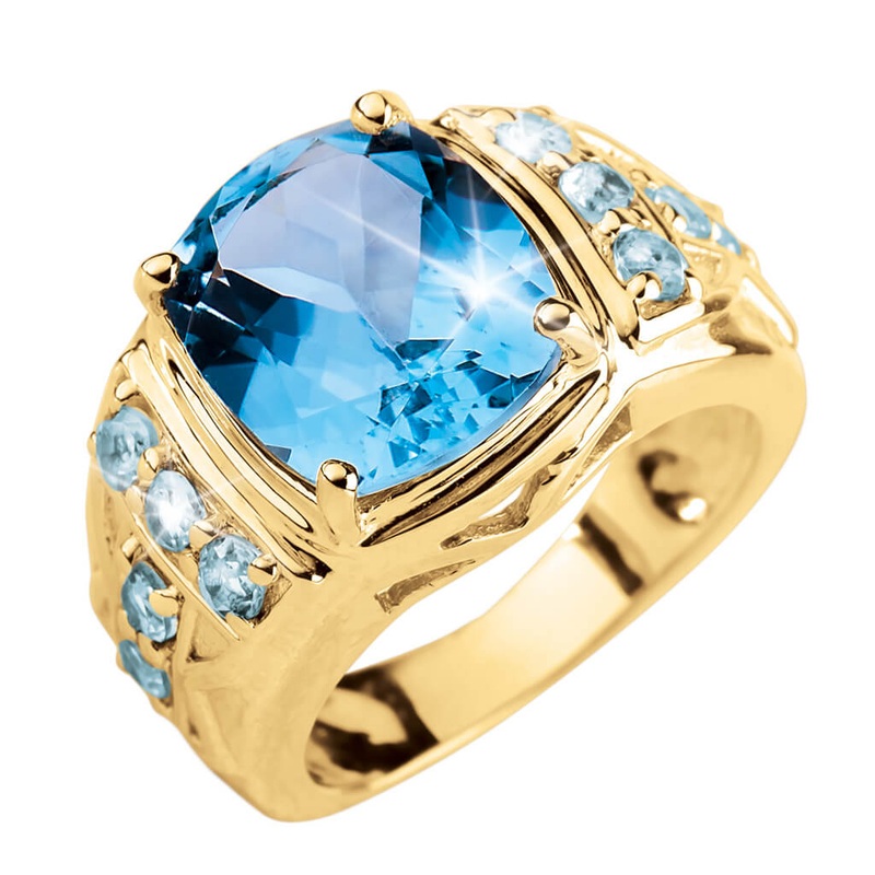 Mediterranean Blue Topaz Ring 9