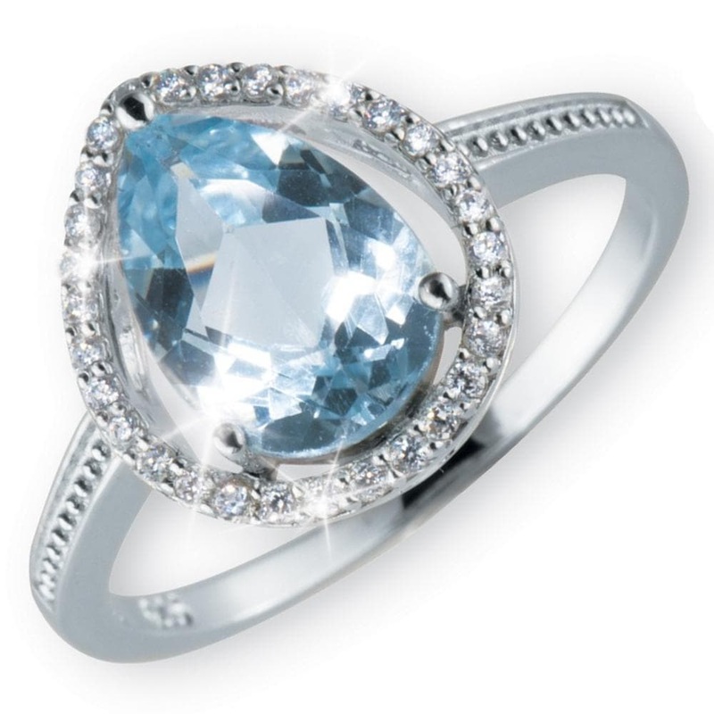Topaz Pear Cut Ring 10